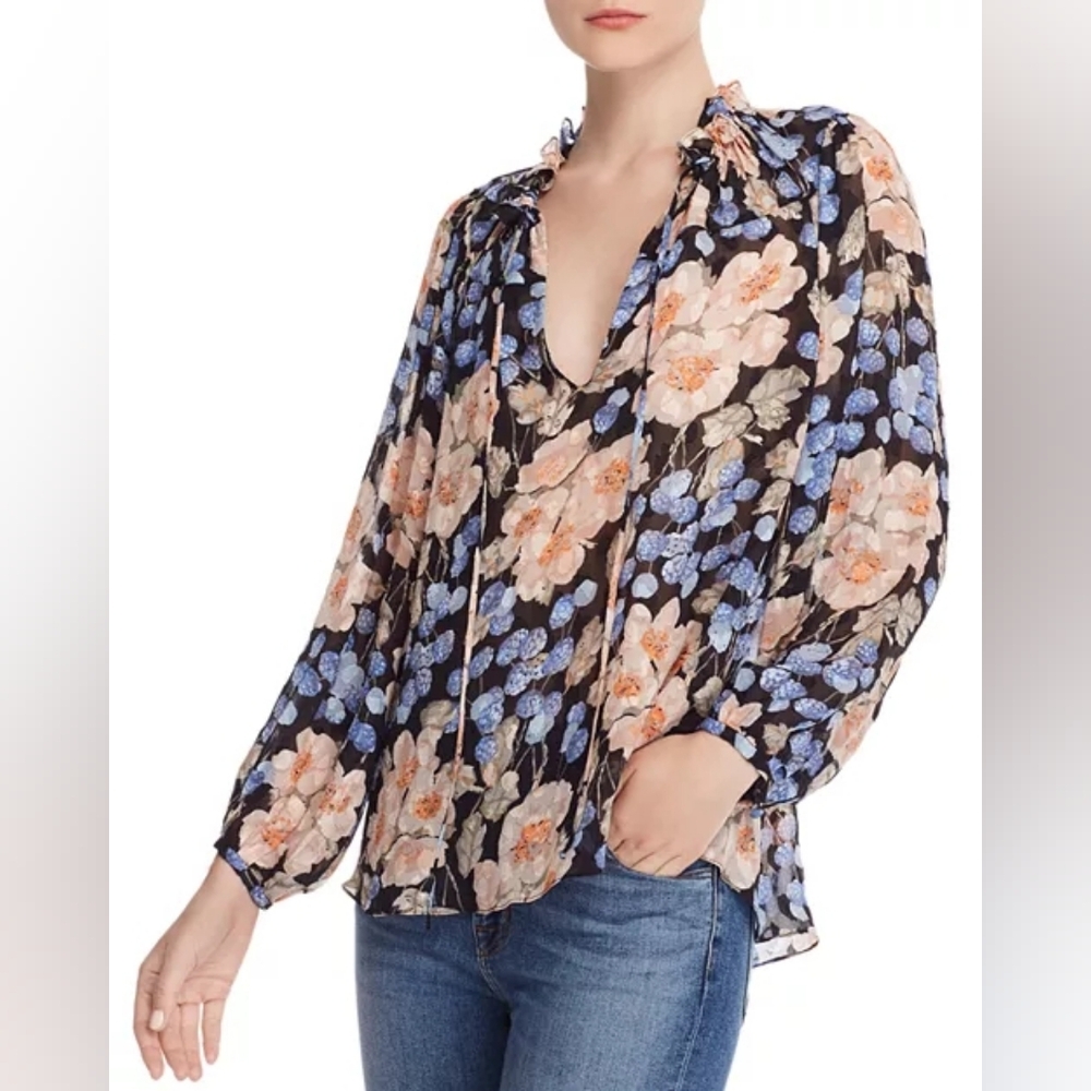 Rebecca Taylor - Silk-Blend Blush Rose Top - Size 6